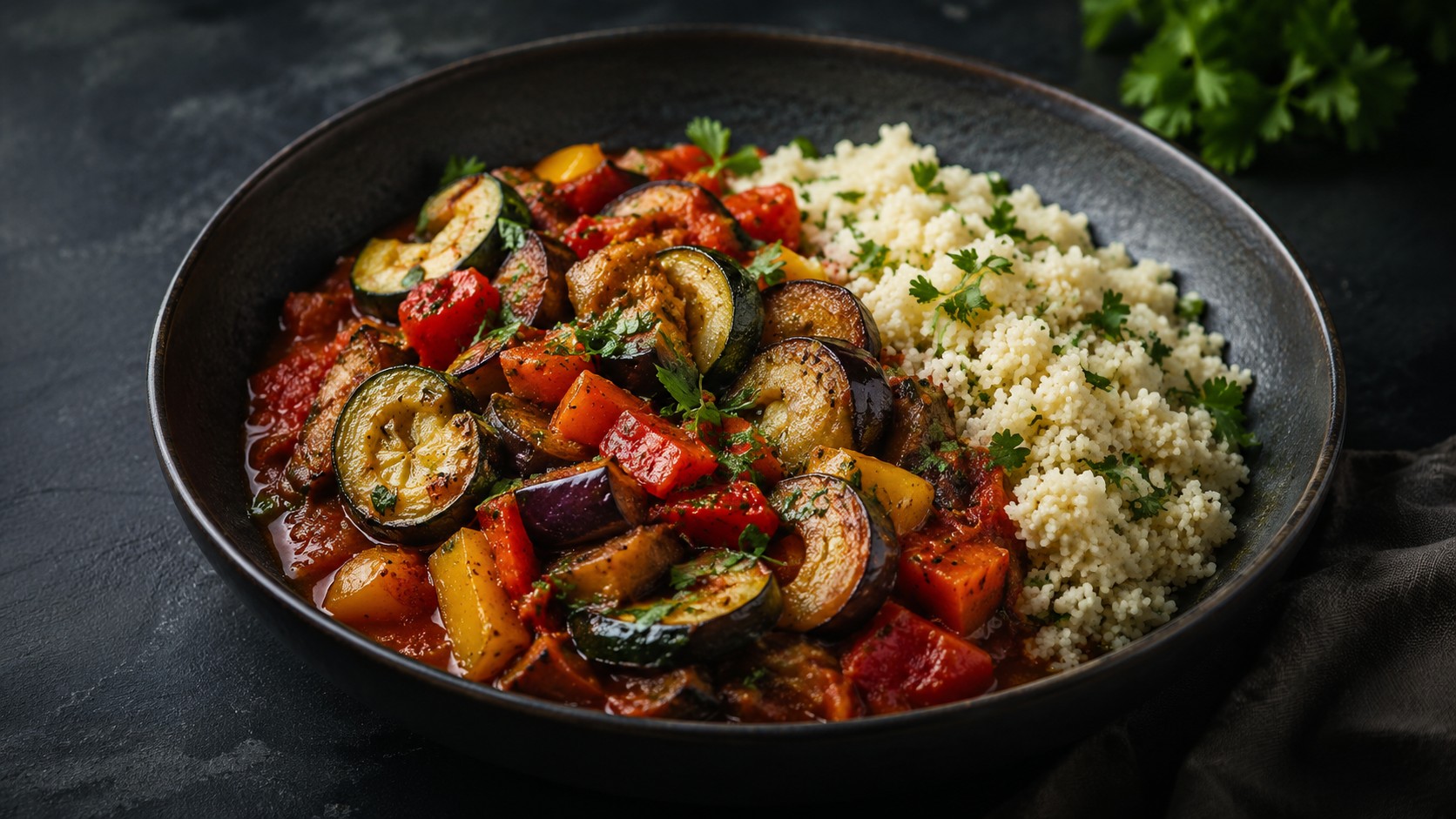 French Ratatouille with Herbed Couscous