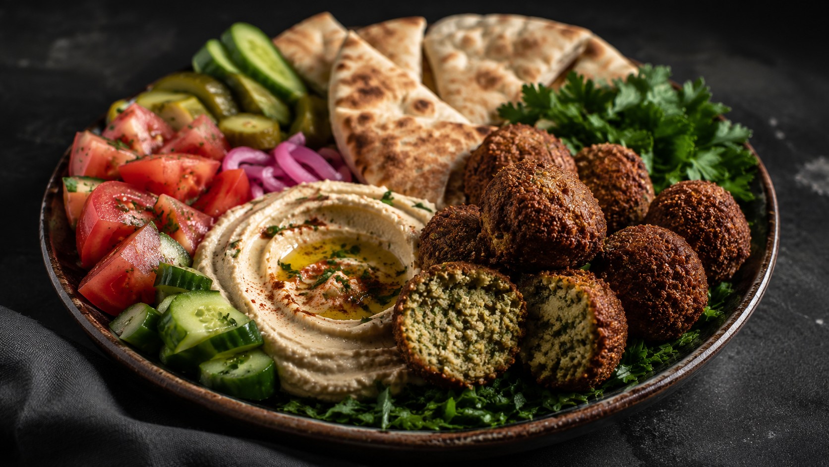 Lebanese Falafel Mezze Plate