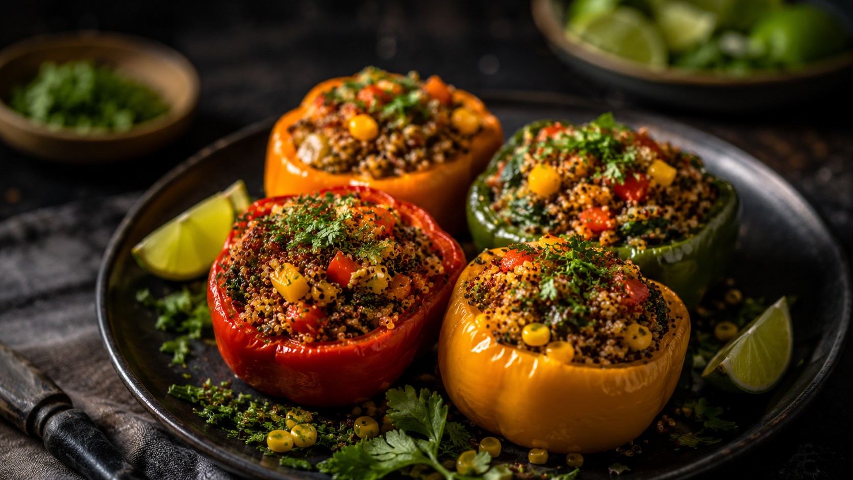 Peruvian Quinoa Stuffed Peppers